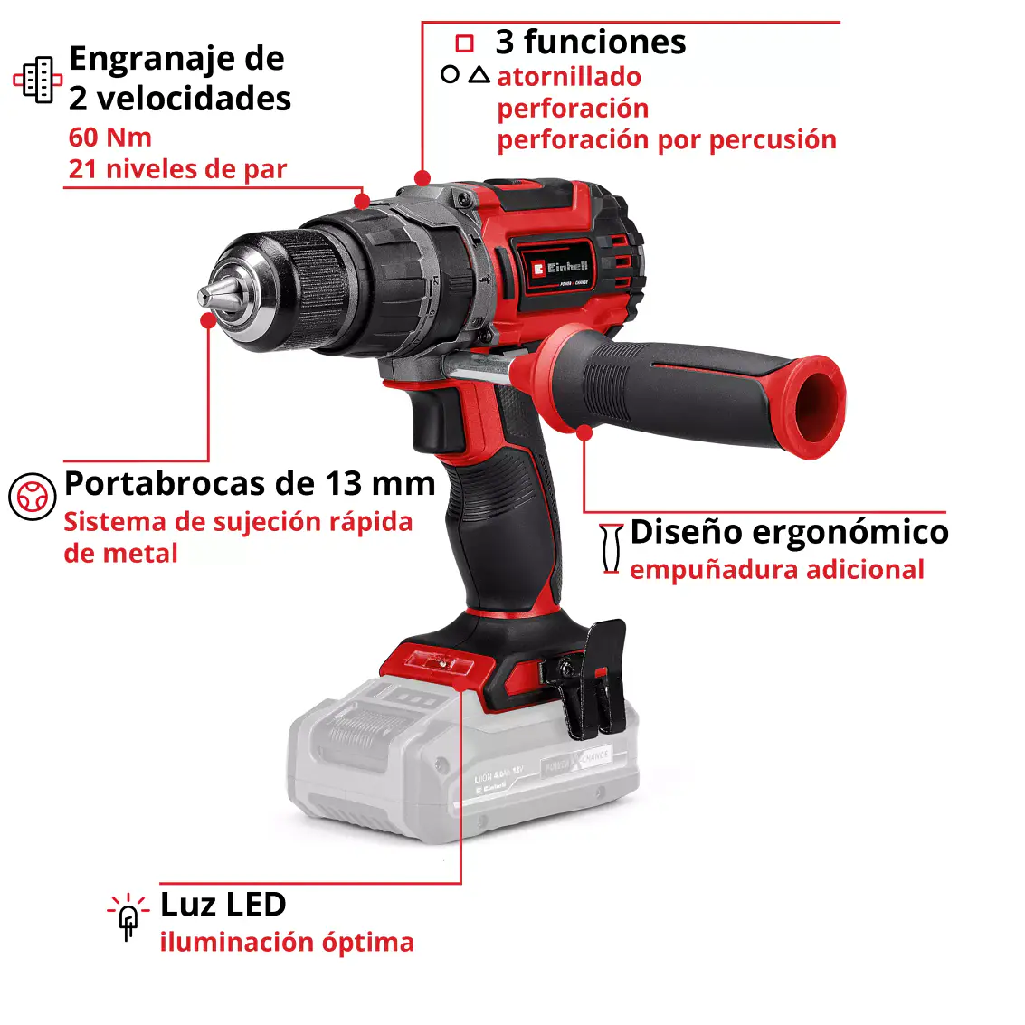 Taladro Percutor Inalámbrico 3