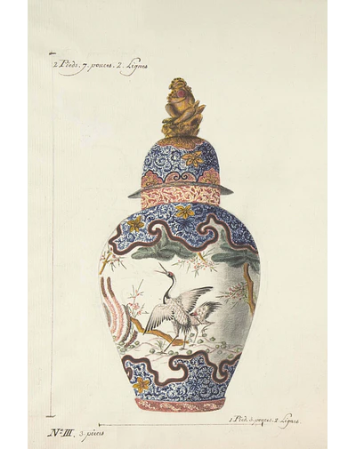 Jarón Chino "Blue and yellow vase"