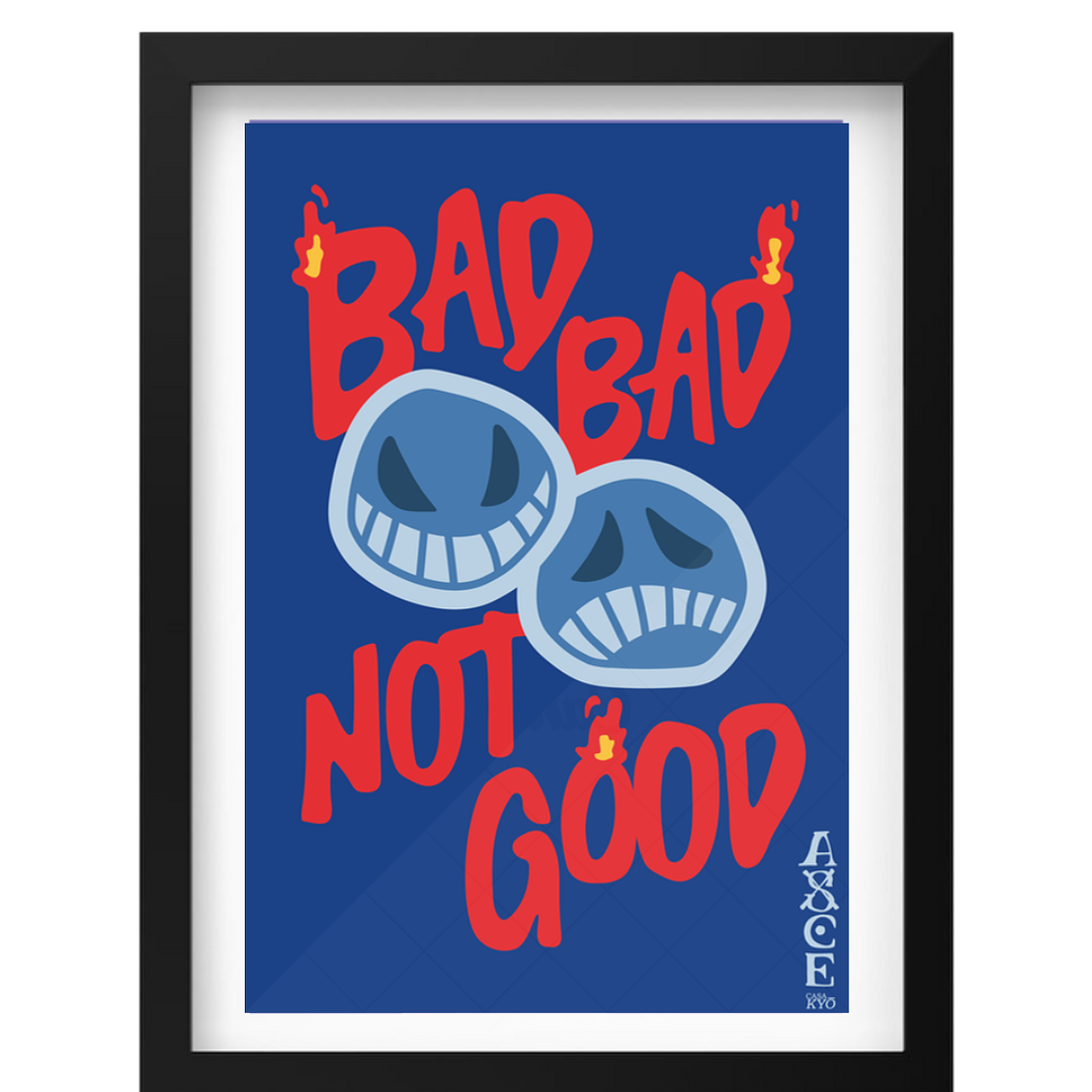 Cuadro One Piece Ace Bad Bad Not Good Marco Negro (40x50cm) 1