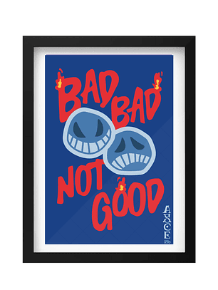 Cuadro One Piece Ace Bad Bad Not Good Marco Negro (40x50cm)