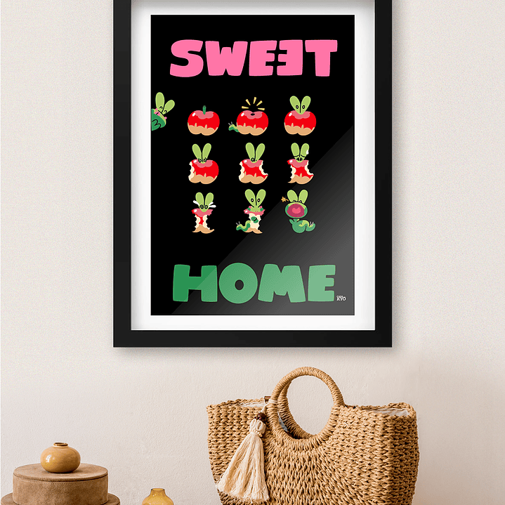 Cuadro Pokémon Sweet Home Marco Negro (40x50cm) 2