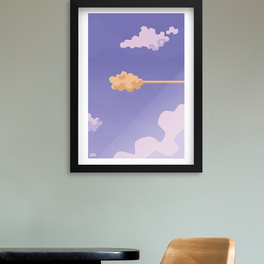 Cuadro Dragon Ball Nube Voladora Clásica Marco Negro (40x50cm) 2