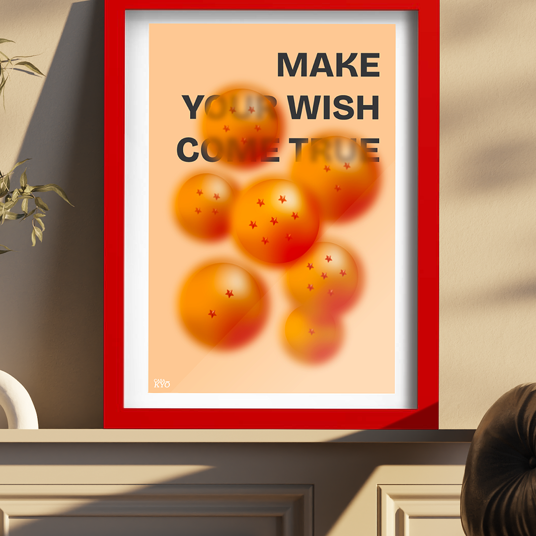 Cuadro Dragon Ball Esferas del Dragón Marco Rojo (40x50cm) 2