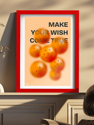 Cuadro Dragon Ball Esferas del Dragón Marco Rojo (40x50cm)