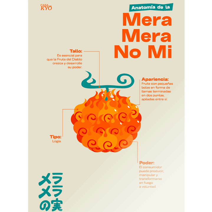Print Mera Mera No Mi - ONE PIECE (30x45 cm) 1