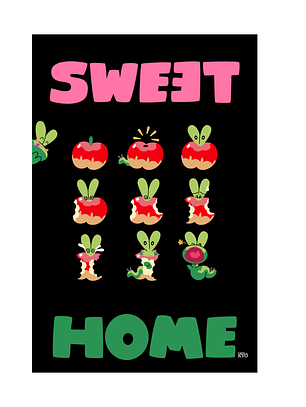 Print Pokémon Sweet Home Marco Negro (30x45cm)