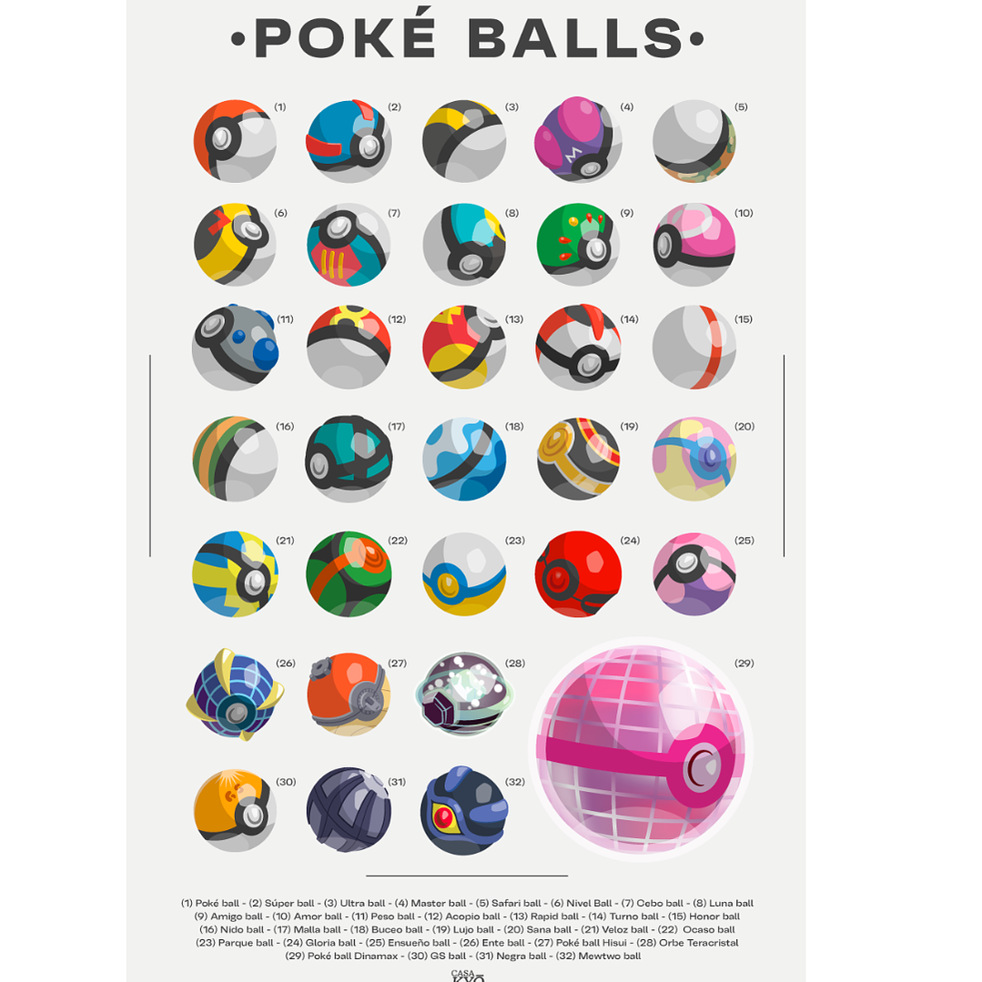 Print Pokémon Colección Poké Balls (30x45 cm) 1