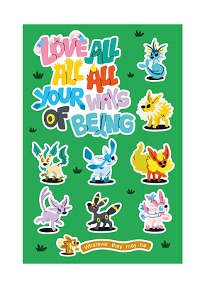 Print Pokémon Evoluciones Evee versión Verde (30x45 cm)