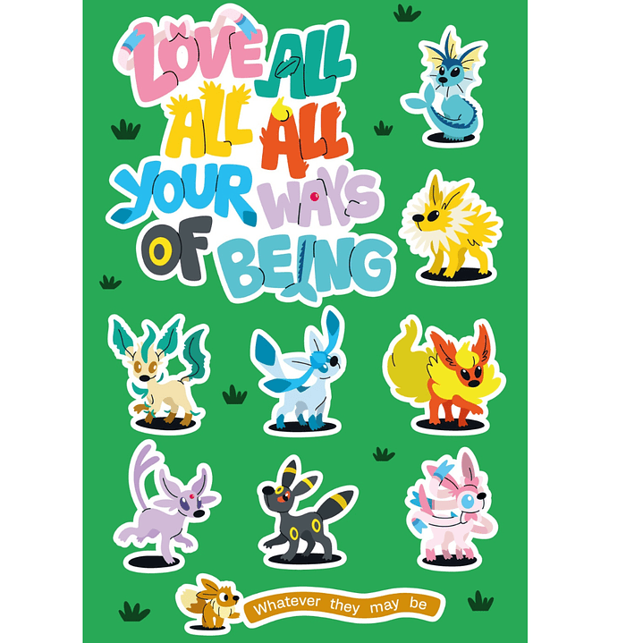 Print Pokémon Evoluciones Evee versión Verde (30x45 cm) 1