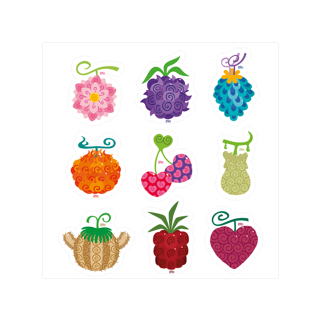 Lámina Stickers individuales - Frutas del Diablo UNO 1