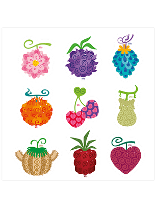 Lámina Stickers individuales - Frutas del Diablo UNO