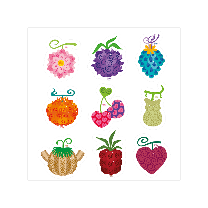 Lámina Stickers individuales - Frutas del Diablo UNO 1
