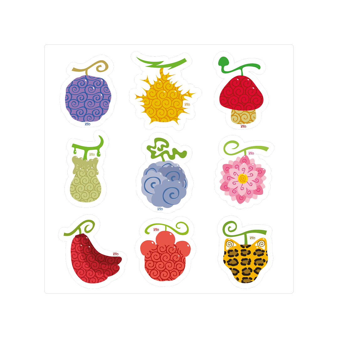 Lámina Stickers individuales - Frutas del Diablo DOS  1
