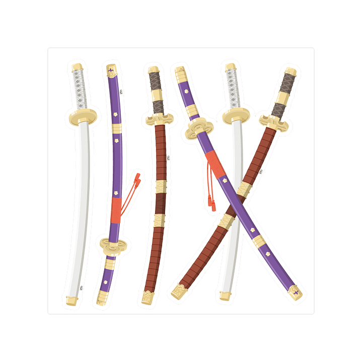 Lámina Stickers individuales - Espadas de Zoro 1