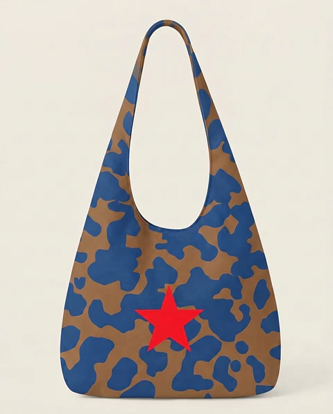 Bianca bag | Animal print | Moo | Azul e castanho