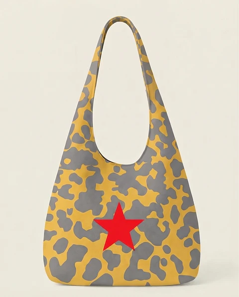 Bianca bag | Animal print | Moo | Cinza e amarelo