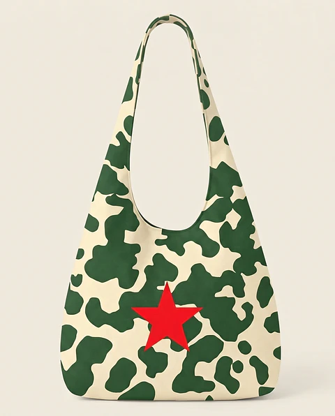 Bianca bag | Animal print | Moo | Verde e creme