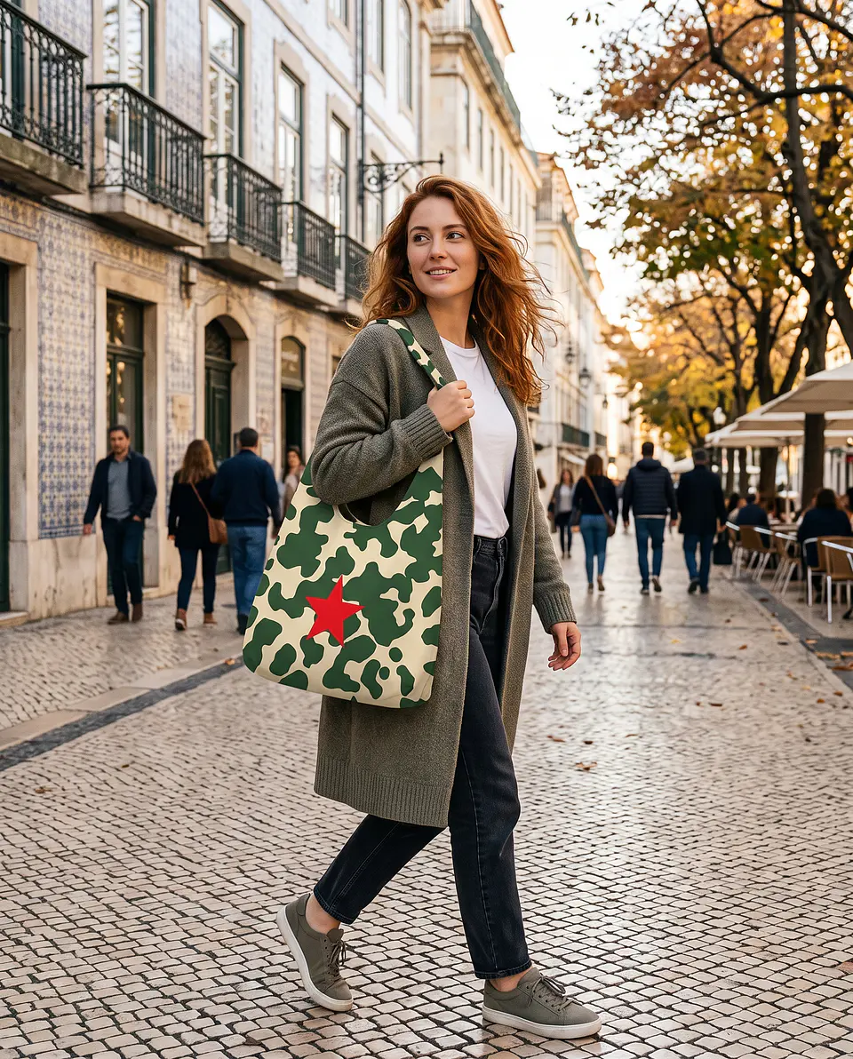 Bianca bag | Animal print | Moo | Verde e creme 2