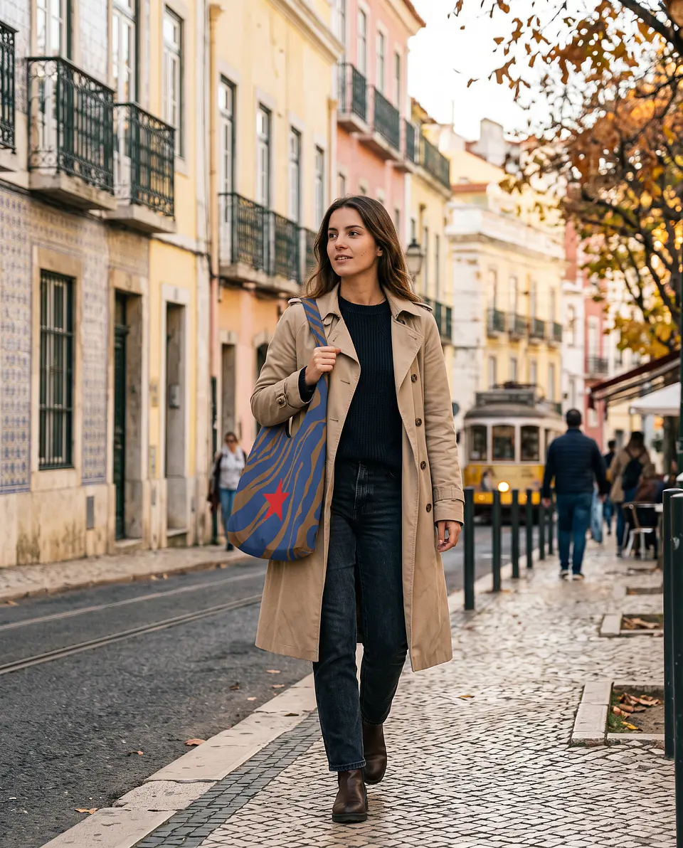 Bianca bag | Animal print | Savana | Azul e castanho 2