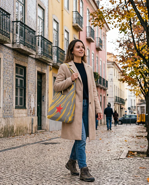 Bianca bag | Animal print | Savana | Cinza e amarelo