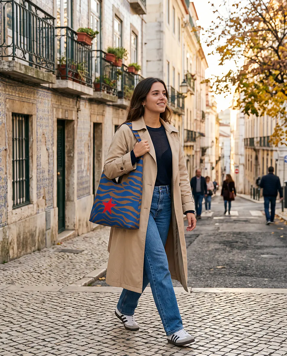 Bianca bag | Animal print | Zazu | Azul e castanho 2