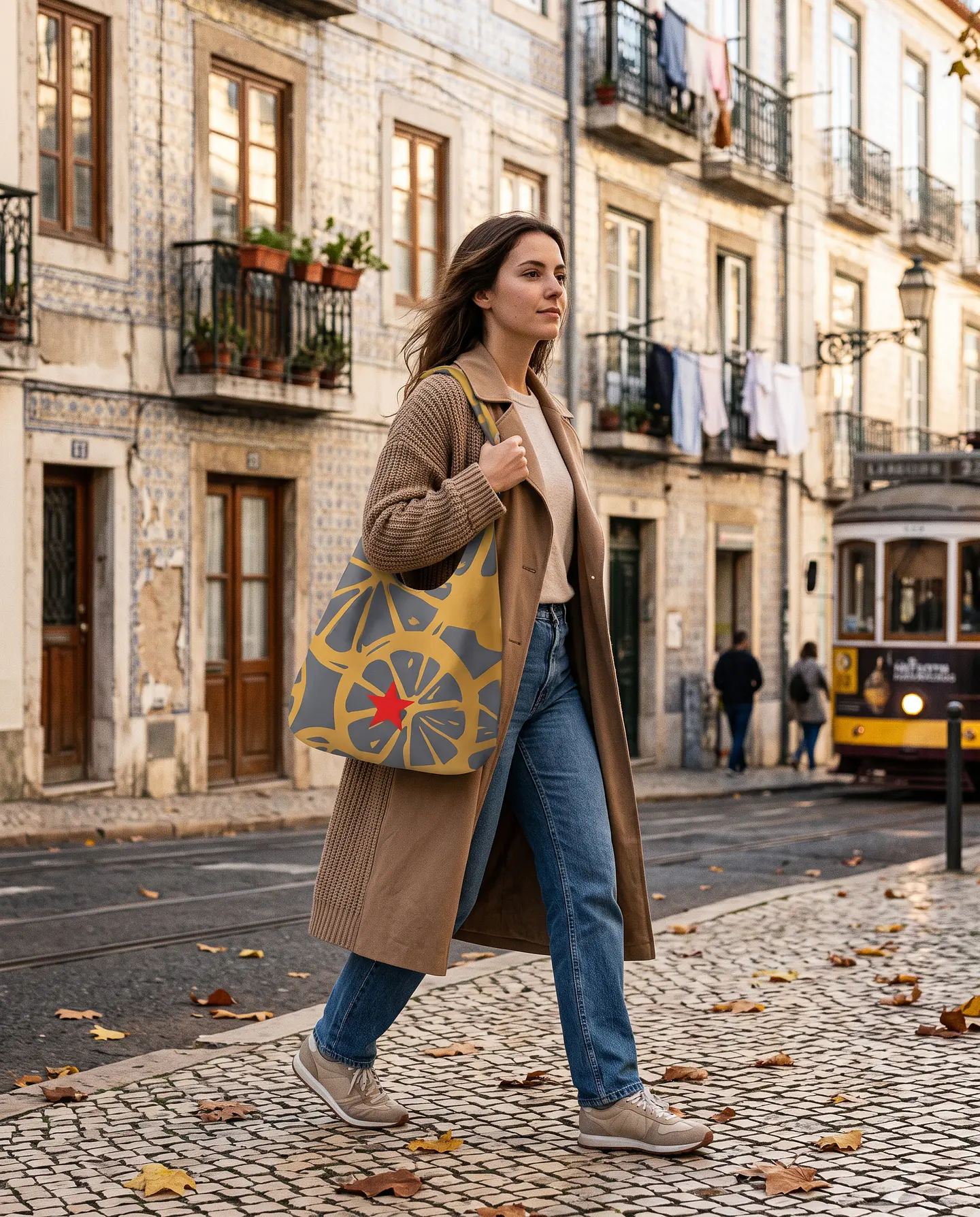 Bianca bag | Frutas | Laranja | Cinza e amarelo 2