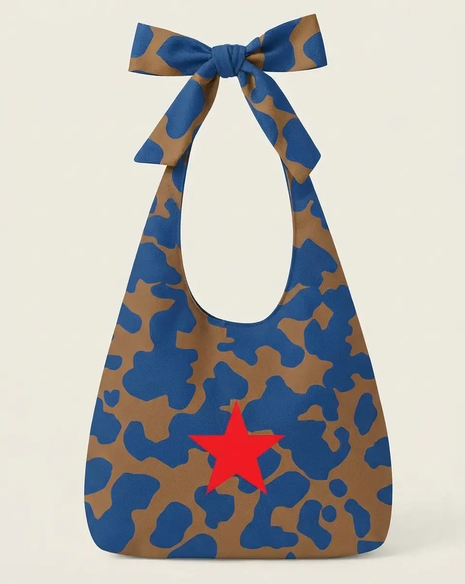 Lola bag | Animal print | Moo | Azul e castanho 1
