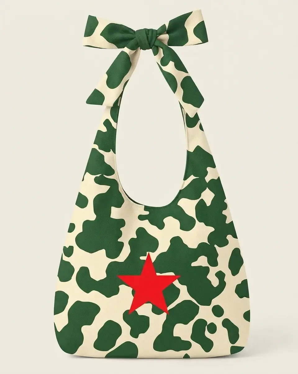 Lola bag | Animal print | Moo | Verde e creme 1