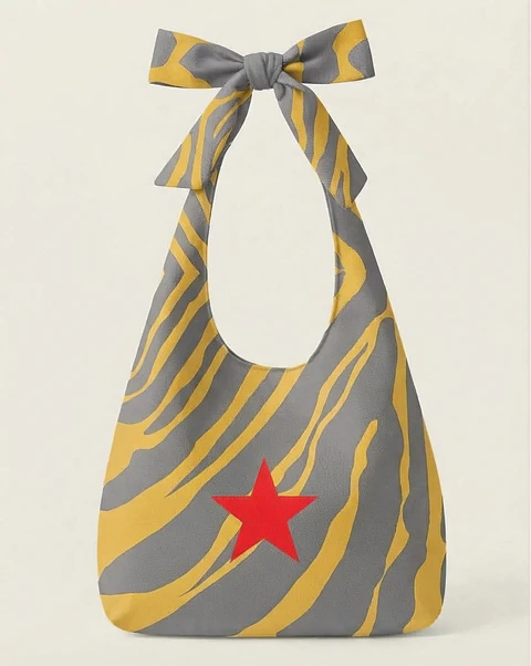 Lola bag | Animal print | Savana | Cinza e amarelo