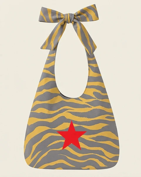 Lola bag | Animal print | Zazu | Cinza e amarelo