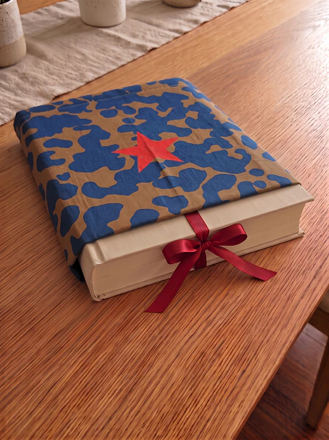 Bolsa livros e e-book | Animal print | Moo | Azul e Castanho