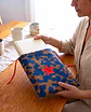 Bolsa livros e e-book | Animal print | Moo | Azul e Castanho - thumbnail 2