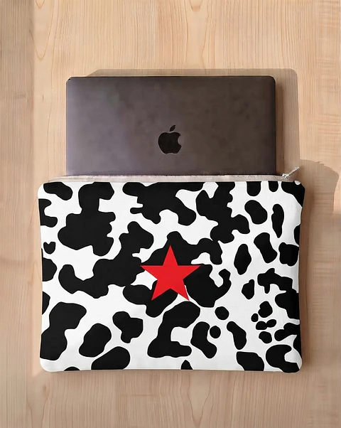 Bolsa portátil | Animal print | Moo | Preto e branco