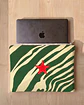 Bolsa portátil | Animal print | Savana | Verde e creme - thumbnail 1