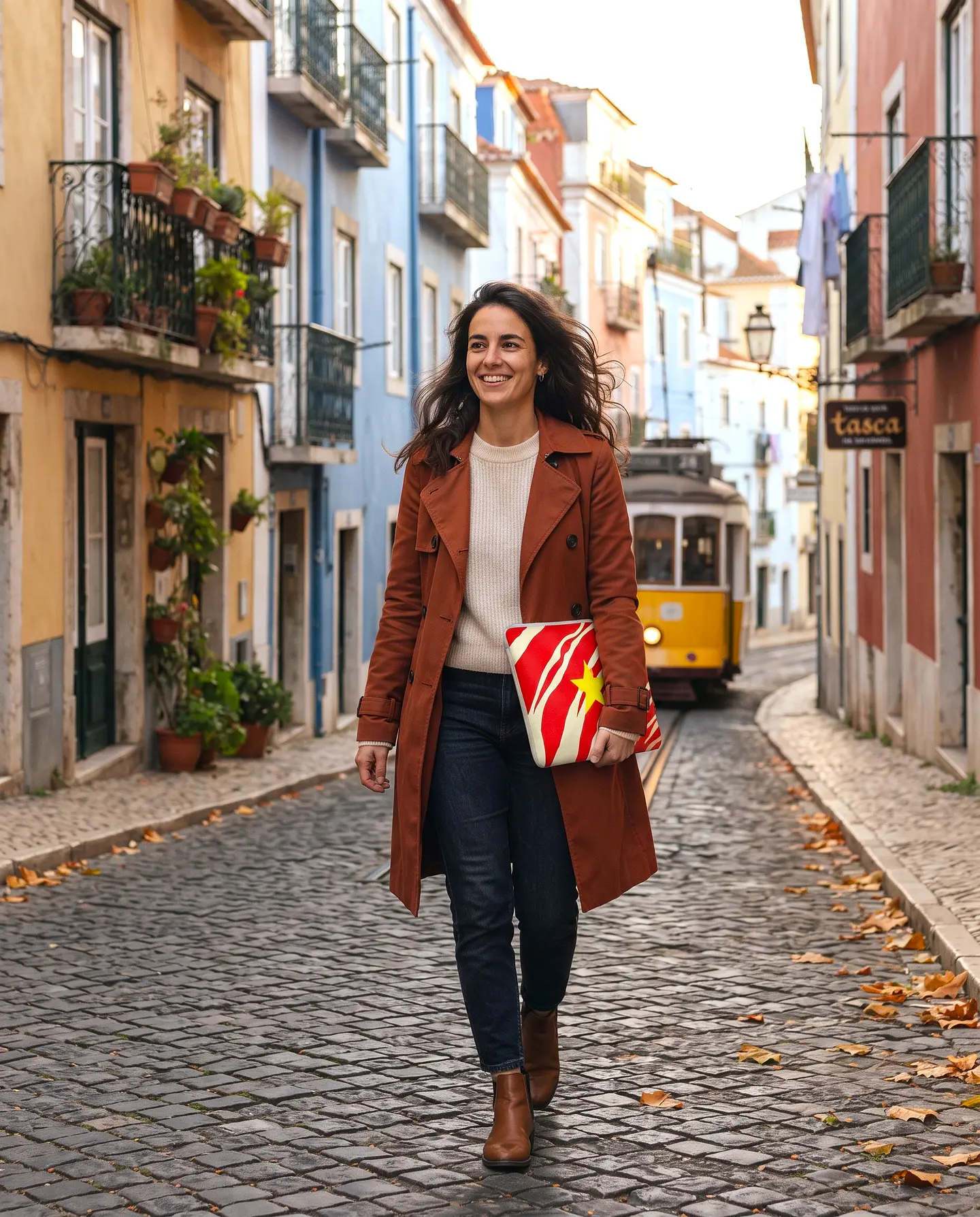 Bolsa portátil | Animal print | Savana | Vermelho e creme 2