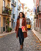 Bolsa portátil | Animal print | Savana | Vermelho e creme - Thumbnail 2