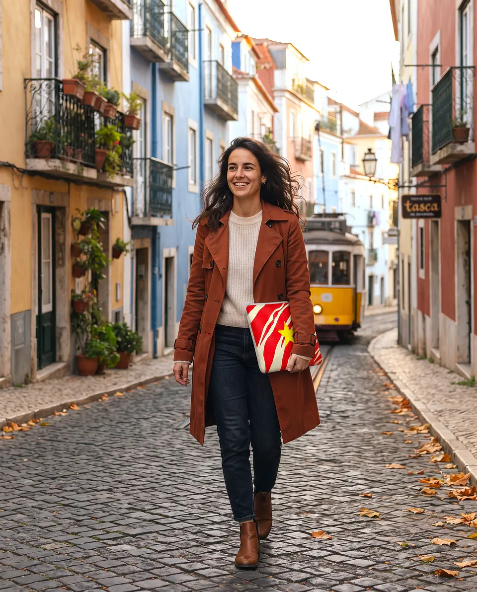 Bolsa portátil | Animal print | Savana | Vermelho e creme 2