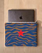 Bolsa portátil | Animal print | Zazu | Azul e castanho - Thumbnail 1