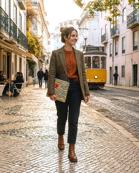 Bolsa portátil | Animal print | Zazu | Cinza