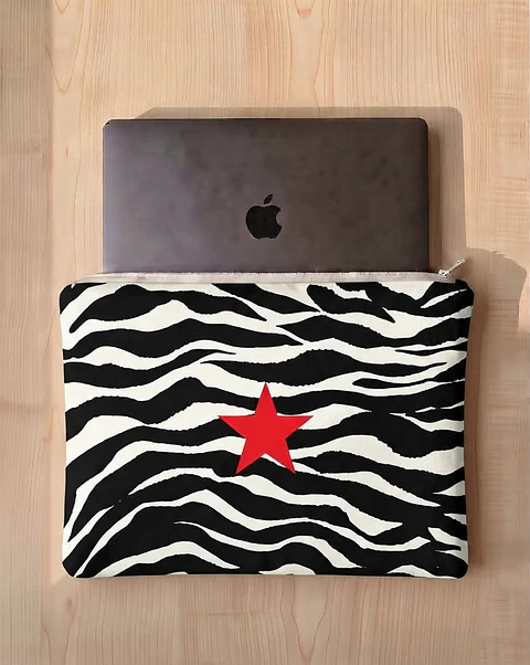 Bolsa portátil | Animal print | Zazu | Preto e branco