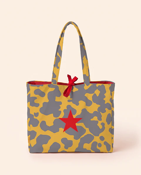 Sasha shopper | Animal print | Moo | Cinza