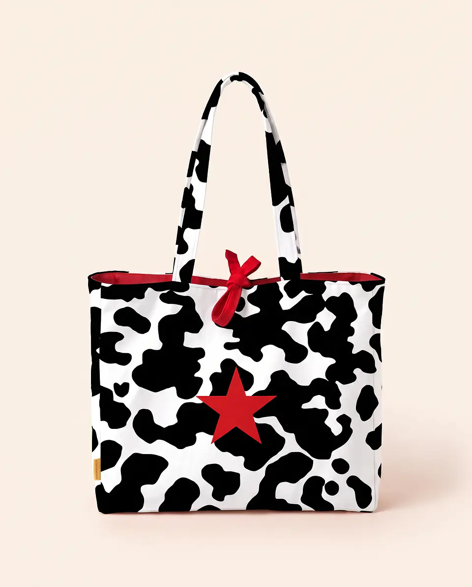 Sasha shopper | Animal print | Moo | Preto e branco 1