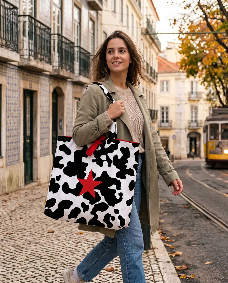 Sasha shopper | Animal print | Moo | Preto e branco 2