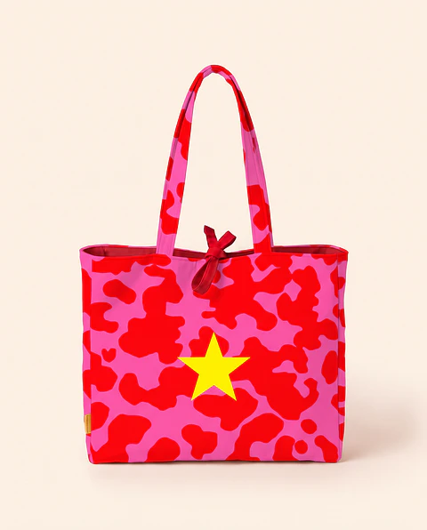 Sasha shopper | Animal print | Moo | Fucsia rosa