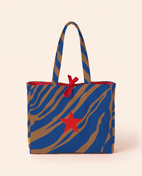 Sasha shopper | Animal print | Savana | Azul castanho