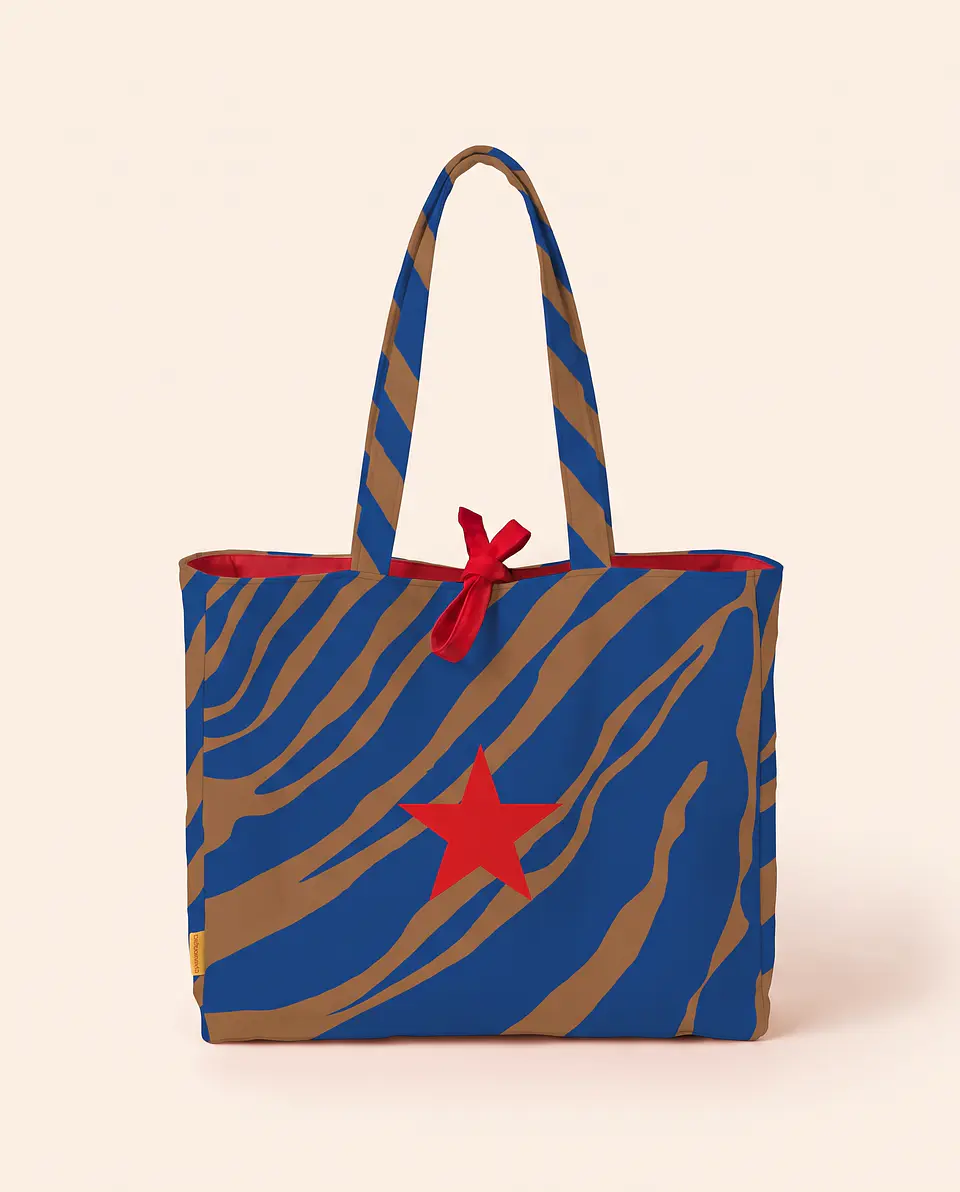 Sasha shopper | Animal print | Savana | Azul castanho 1