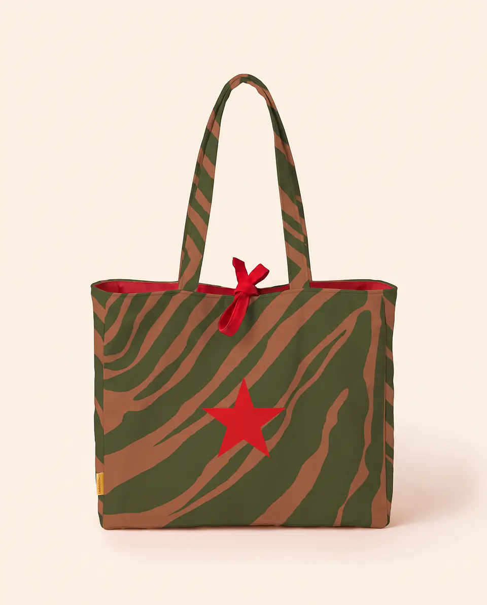 Sasha shopper | Animal print | Savana | Verde e castanho 1