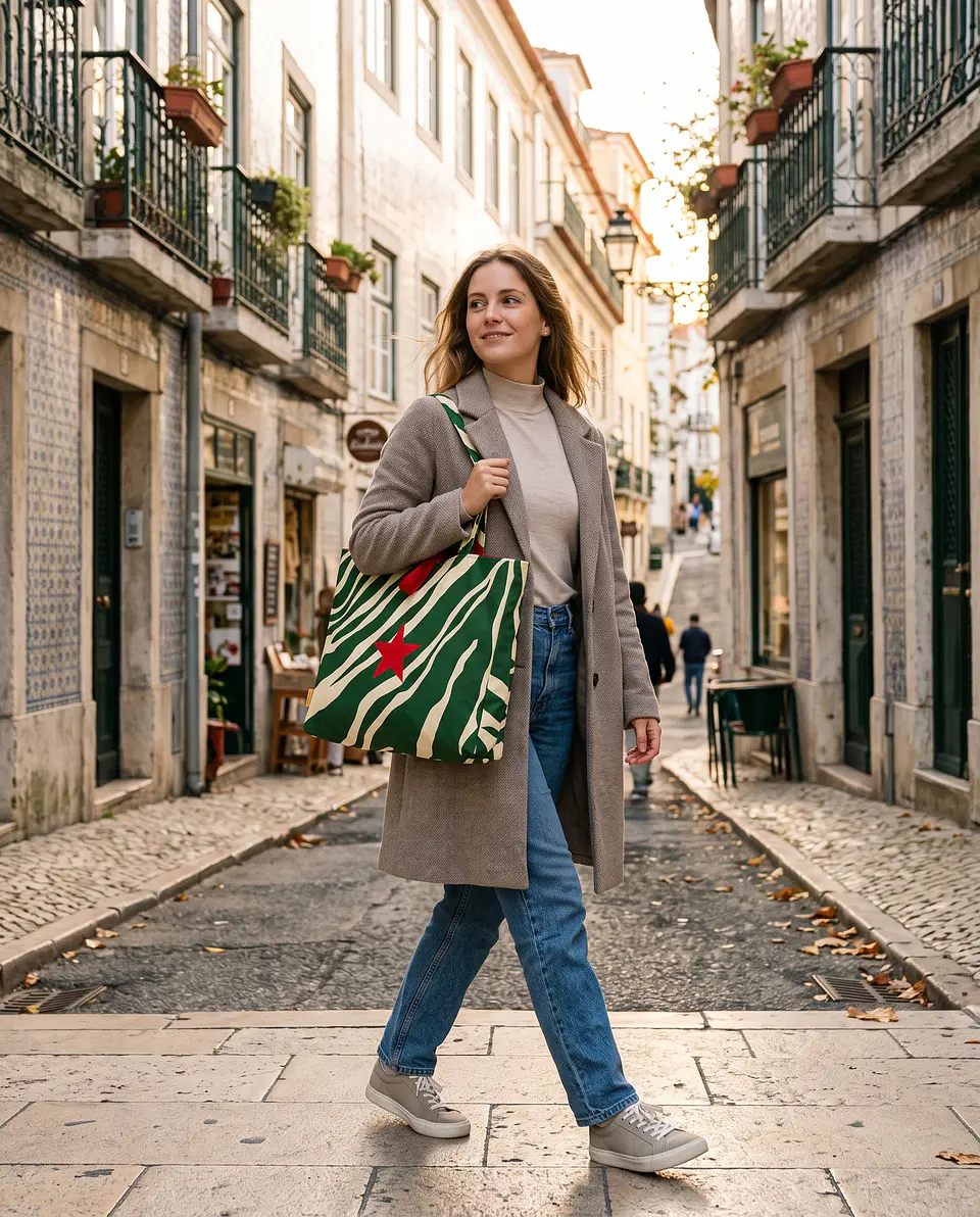 Sasha shopper | Animal print | Savana | Verde e creme 2