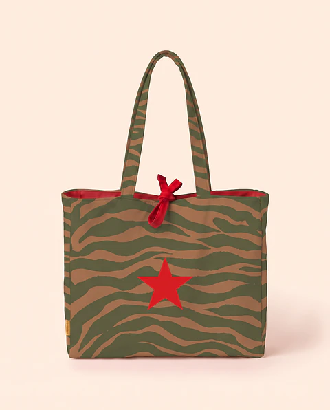 Sasha shopper | Animal print | Zazu | Verde e castanho