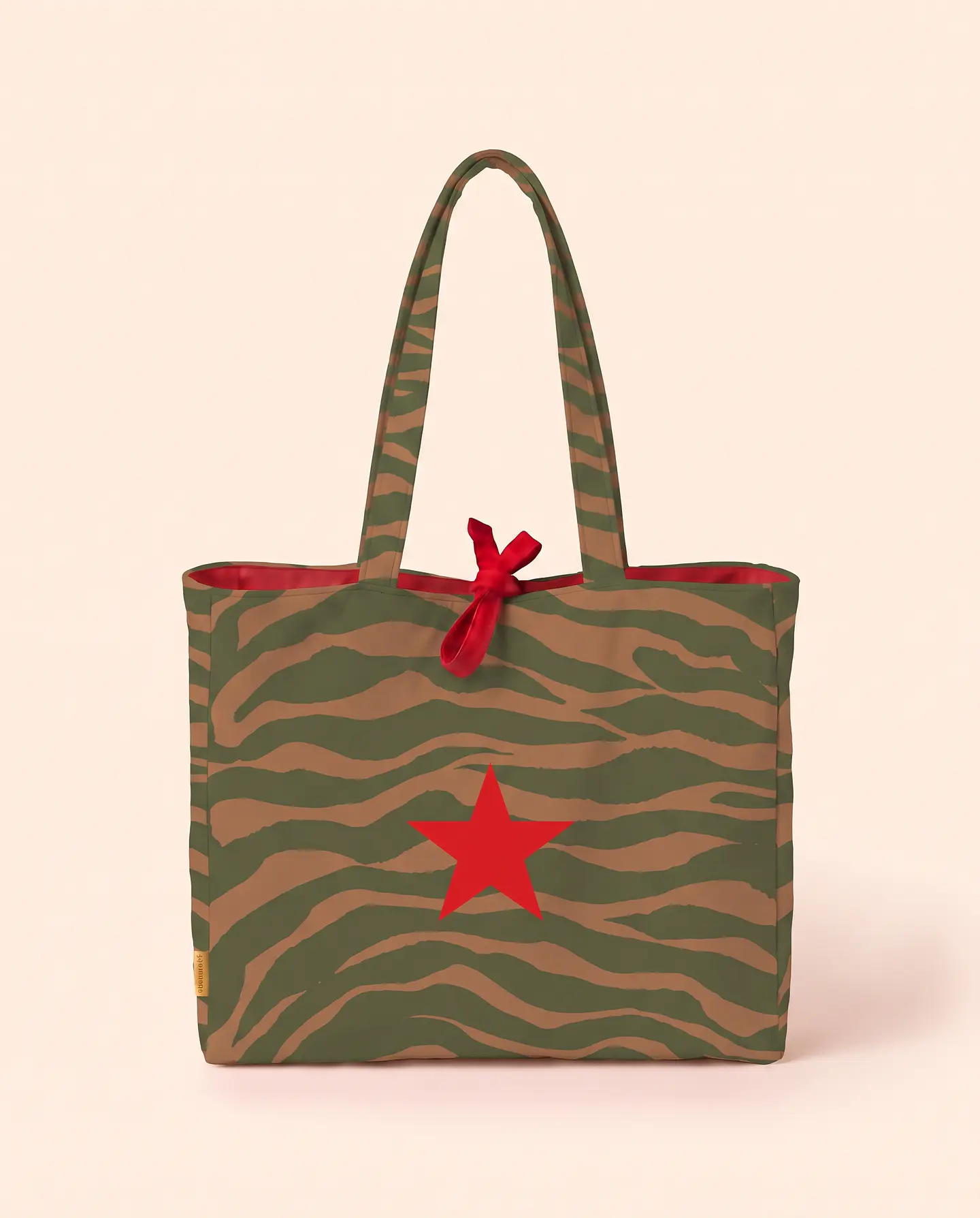 Sasha shopper | Animal print | Zazu | Verde e castanho 1
